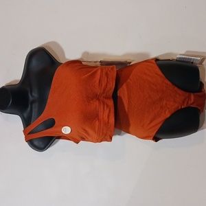 Calia one shoulder high rise rust color bikini sz L